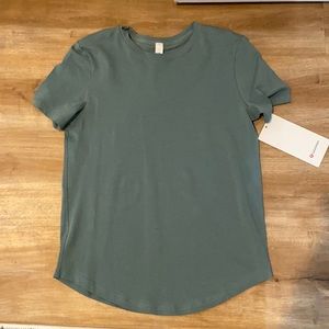 Teal love crew lululemon shirt